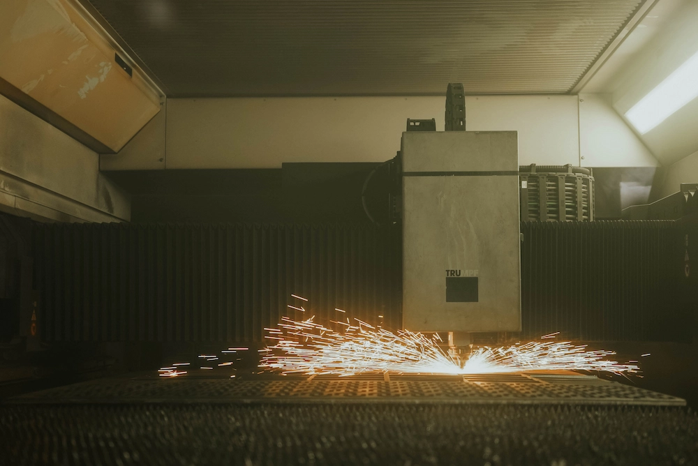 TRUMPF laser machine cutting metal with precision beam